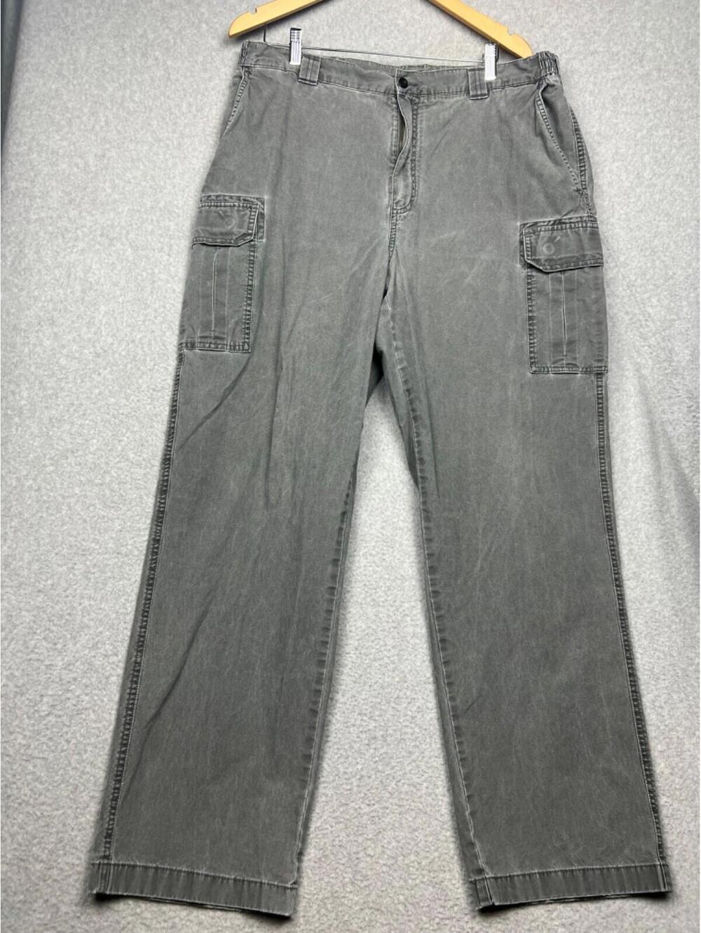 L.L Beans Cargo Straight Leg Denim Jeans Mens 40 X 34 Gray Outdoor Causal